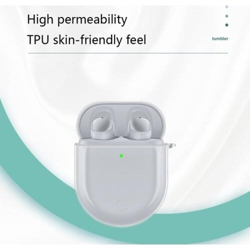 H7JF Case Cover Compatible with Redmi AirDots 3 Pro Earbuds Charging Case with Keychain Protective Transparent TPU Full Cover