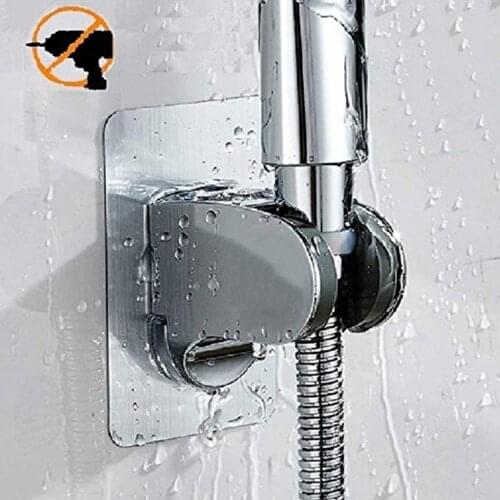 Plating Shower Head Holder 7 Gear Adjustable Holder No Drilling Pressure Shower Head Nozzle Traceless Bracket Stands