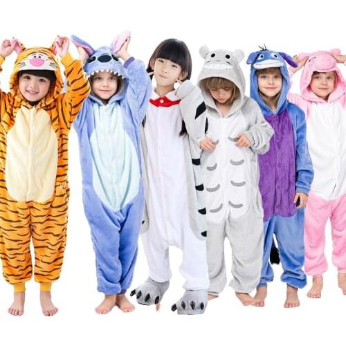 Kids Winter Unicorn Stitch Pajamas Women Animal Pyjamas Sleepwear Girls Boys Onesies Unisex Adults Flannel Home Clothes Sets