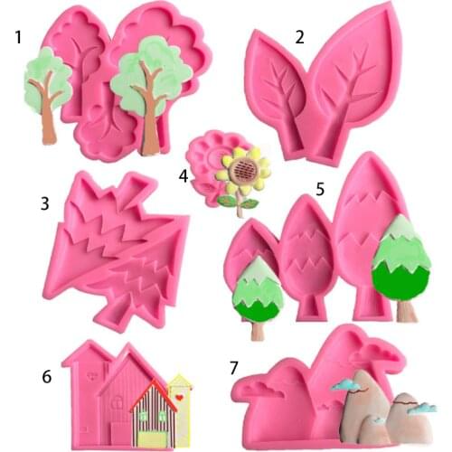 Christmas Tree Cabin Epoxy Resin Silicone Mold for DIY Handmade Ornaments Plaster Candle Jewelry Key Chain Fondant Mould