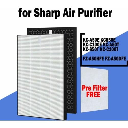 FZ-A50HFE FZ-A50DFE Replacement Air Purifier HEPA Carbon Filter for Sharp KC-A50E KC850E KC-C100E KC-A50T KC-850T KC-C100T
