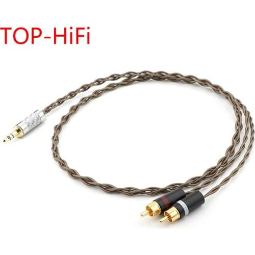 TOP-HiFi DIY 3.5mm Stereo to 2 RCA Male Cable Nordost Odin Siver-plated 3.5mm to Double rca Male Audio Aux Cable