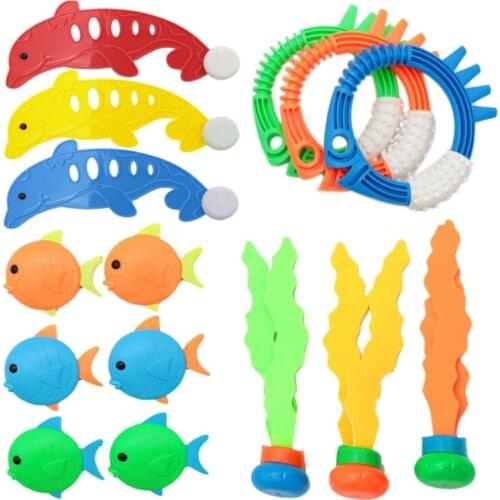 FBIL-Diving Pool Toys, 15PCS Pool Toys for Teens Underwater Swimming Games with Diving Fish Diving Training