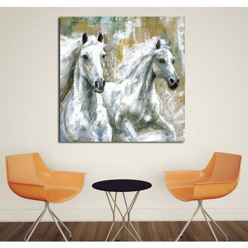 JQHYART Printing Painting Canvas Animal Wild-Horses Wall Art Wall Pictures For Living Room Bedroom Office Decorative No Frame