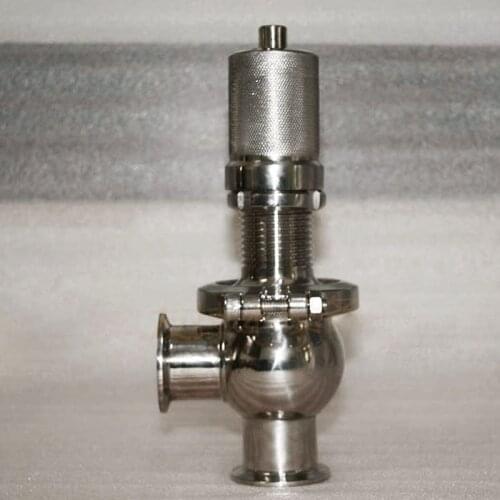 1.5"/2" 304 Stainless Steel Sanitary Adjustable Pressure Relief Valve Tri Clamp Safety Valve Liquid Gas Brew Diary Product