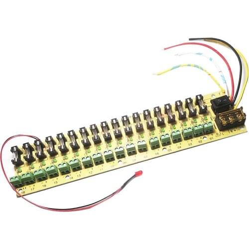 5V 12V 24V DC power distribution 18 ch PCB board terminal block for switching power supply electricity current wiring LED switch