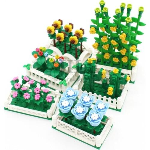 Creation MOC Flower Farmland Garden DIY Building Blocks Brick Compatible with City Street View Toy Constructions Set Accessory