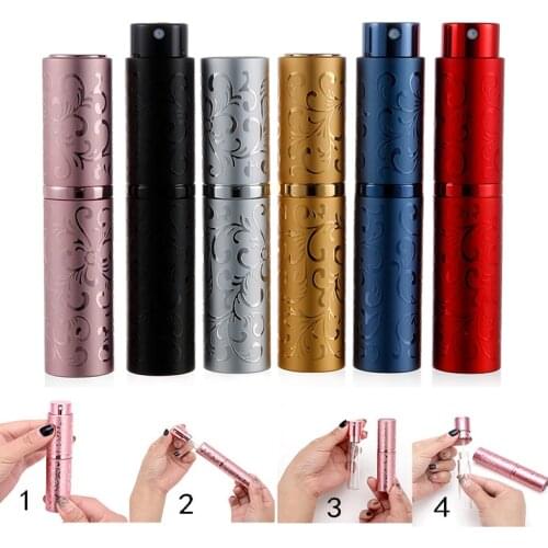 10ML Rattan Pattern Refillable Perfume Bottle Portable Rotary Aluminium Spray Atomizer Empty Spray Perfume Bottle for Travel