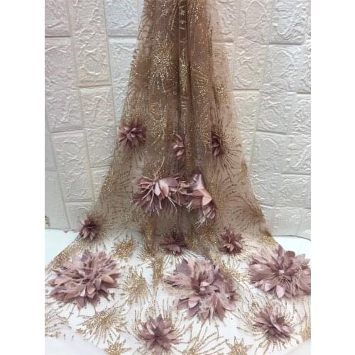 Fashion 3D Flower Nigeria Lace Fabric 2021 High Quality African Lace Fabric Wedding Dress African French Tulle Lace ZX36701