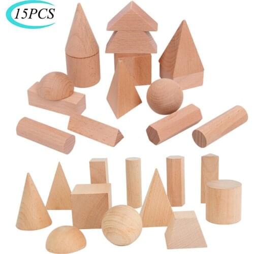 Montessori Solid Geometric Shape Building Block Educational Toy Cube Cuboid Space Thinking Training Block Child Educational Toys