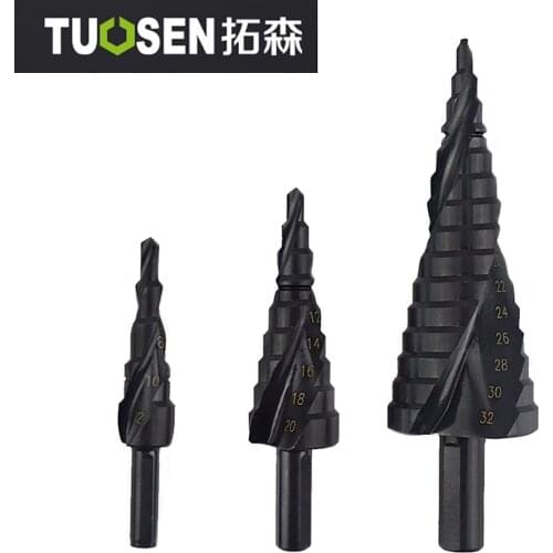 3PCS 4-32MM HSS Cobalt Step Stepped Drill Bit Set Nitrogen High Speed Steel Spiral For Metal Cone Triangle Shank Hole