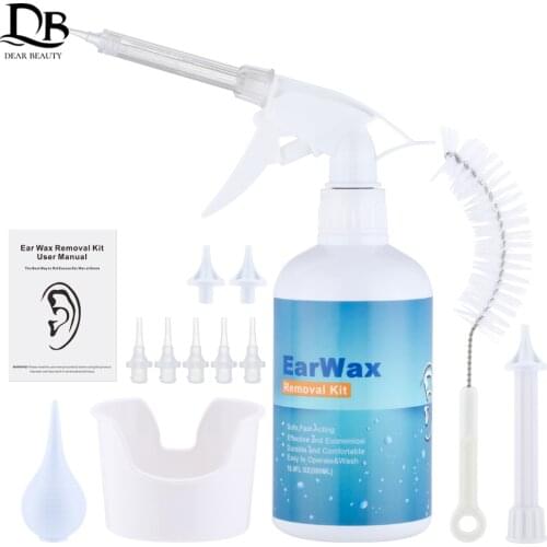 Ear Irrigation Cleaning Kit Ear Wax Removal Kit With Ear Washing Syringe Squeeze Bulb Earwax Remover for Adults Kids Ear Care