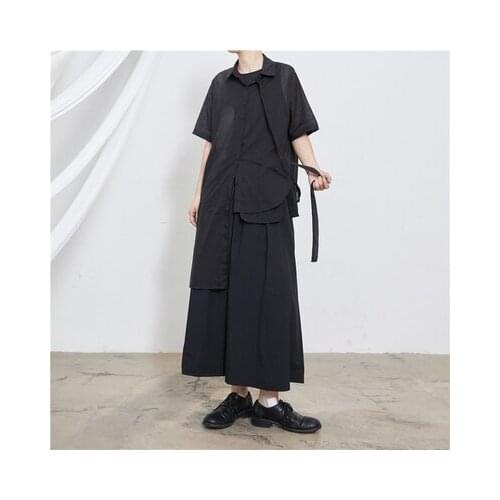 Autumn new products homemade niche design dark medium-length large-slit sun-proof shirt jacket