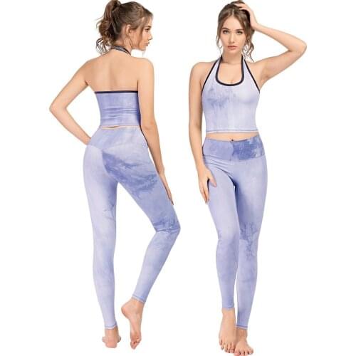 New tie-dye sports bra womens tight fitness vest jacket high elastic yoga suit