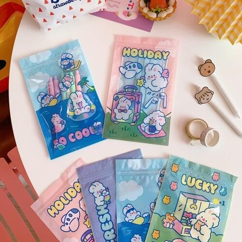 20pcs Candy food Cookies Packaging Bags Mask storage Bag 5 Random Styles Creative Cute Snack Sealed Bag Small Package For Gifts