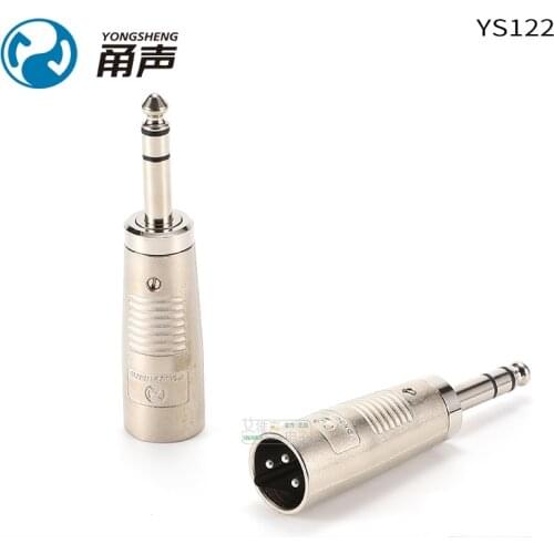 1Pcs Yongsheng YS122/123/120/121 junior core 6.35mm straight plug to male 6.5 to XLR adapter audio microphone HiFi