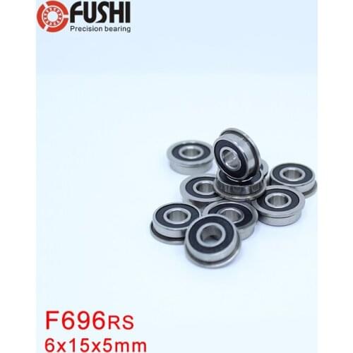 F696-2RS Bearing 6x15x5mm ( 10 PCS ) ABEC-1 Miniature Flanged F696RS Ball Bearings RF-1560DD