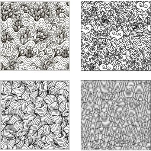 Polymer Clay Embossing Tool Texture Stamp Sheets Cloud Flower Water Flow Mandala Pattern Individual Diy Design Supplies Kits