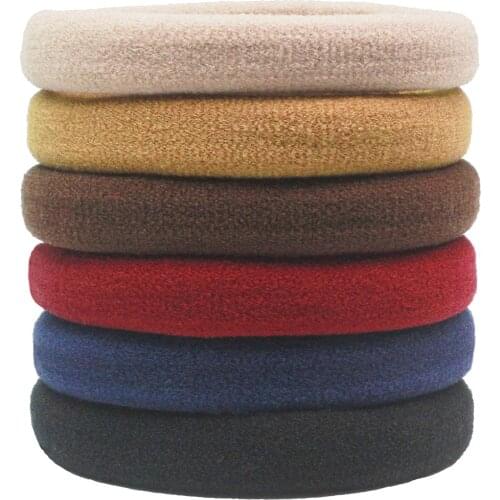 36 Pcs colorful Large Hair Ties for girls Thick Hair Brown Elastics Ouchless Ponytail Holders 5 CM