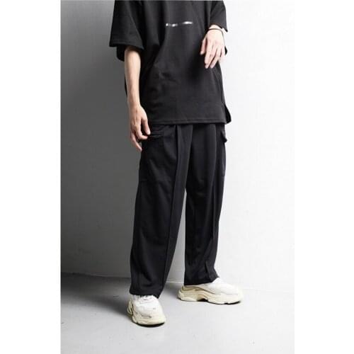 Mr. homemade autumn new mens baggy daddy pants front pleat baggy pants with wide legs casual pants