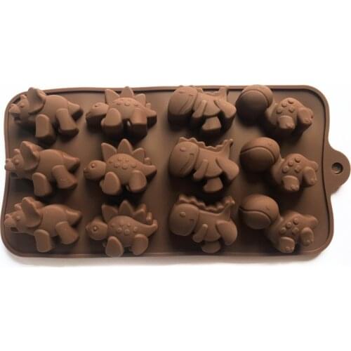 DIY Silicone Chocolate Mold dinosaur mold animal cake biscuit Mold Baking flip sugar candy silicone DIY