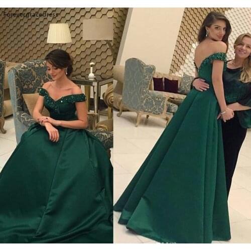 Modest Dark Green Evening Dress Cheap Chic A Line Backless Long Formal Wear Party Gown Custom Made Plus Size