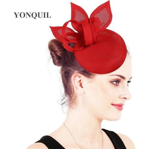 Bridal Wedding Chic Hair Fascinator Hat Imitation Sinamay Party Millinery With Hair Clips Pins Lady Church Accessories SYF124