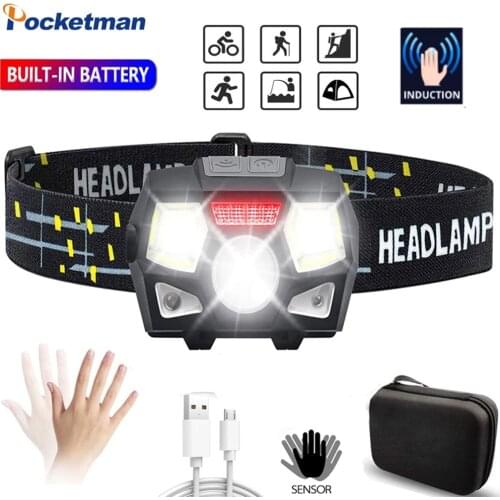 90000LM LED Headlight Motion Sensor Head Light USB Rechargeable Headlamp Hands-Free LED Head Torch Waterproof for Camping Hiking