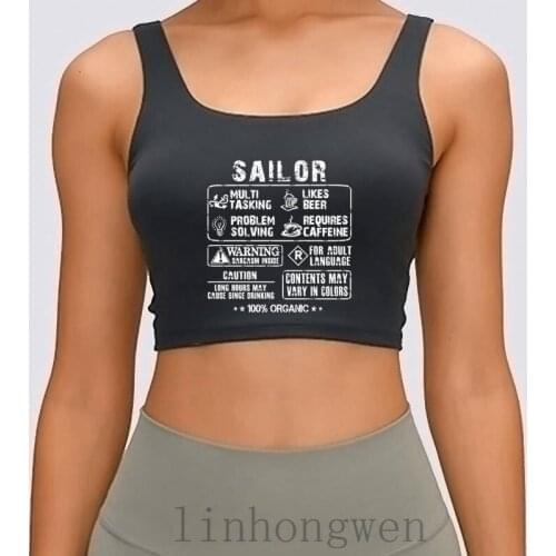 Sailor Long Hours May Cause Binge Drinking Women Tank Top Plus Size XL Pictures Crazy Summer Homme Funny Custom Crop Top