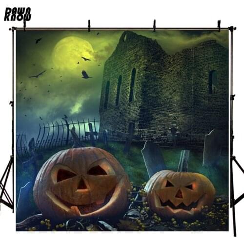 DAWNKNOW Pumpkin Lantern Vinyl Photography Background For Family Moon Photo Shoot Backdrop For Halloween Photo Studio HA-006