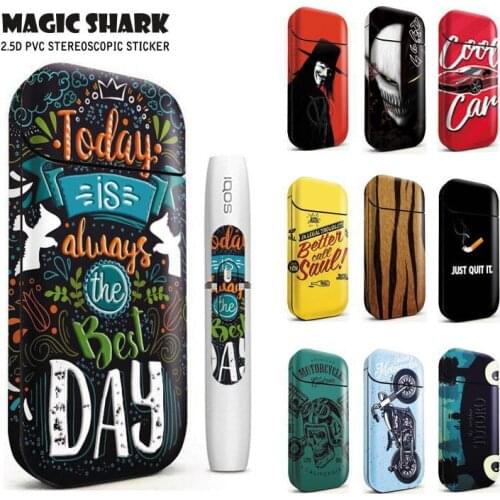 Magic Shark Fashion PVC 2021 Tiger Totoro Motorcycle Skull V-Vendetta Print Car Sticker Skin Case Flim for IQOS 2.4 Plus