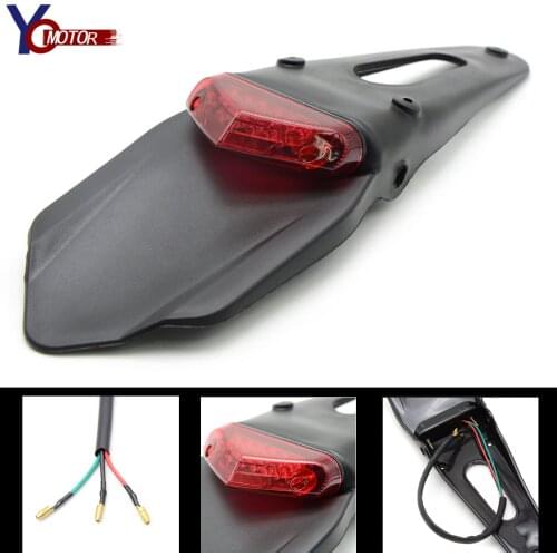 Motorcycle Trial Bike LED Brake Stop Rear Tail Light Mountain Bicycle Refit Back Fender Mudguard Lamp FOR 350EXC-F/SIX DAYS