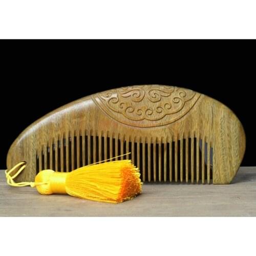 Green Sandalwood Comb Anti Static Portable Whole Hair Straight Wood Combs Hairbrush Hairdressing Supplies For Female Hot Sale