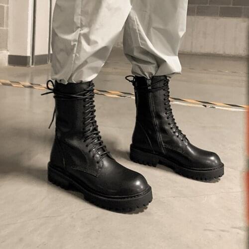 SKLFGXZY Size 34-43 European Genuine leather Women boots Martin boots lace-up The girls boots Women shoes