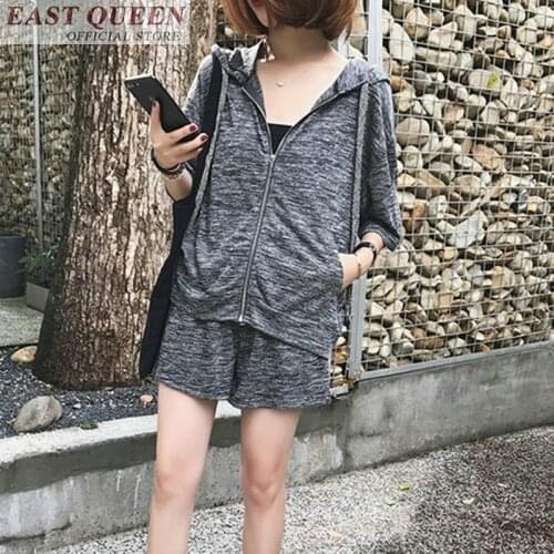 Womens summer style suit sets solid casual clothing set half sleeve hooded loose tops mini shorts women fashion set DD668 L
