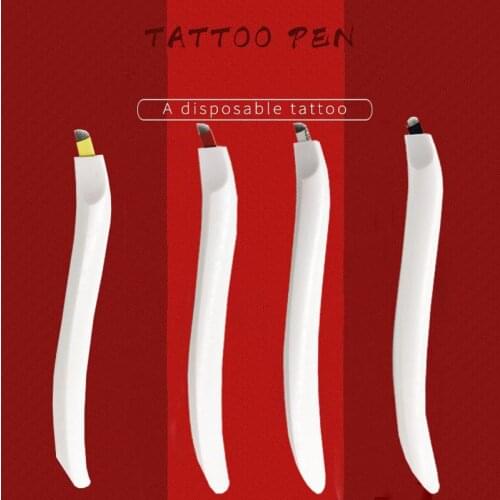 1Pc Disposable Microblading Tattoo Pen with Needle 9F 12F 14F 17F 18U Caneta Tebori Manual Para Micropigmentação