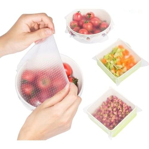 Goldbaking Large Silicone Food Wraps Square Seal Bowl Covers 25 or 30cm 1Piece