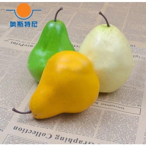 10pcs 9.5cm*8cm mix color High imitation Fake artificial pear Fruit model&artificial plastic fake simulated pear fruit