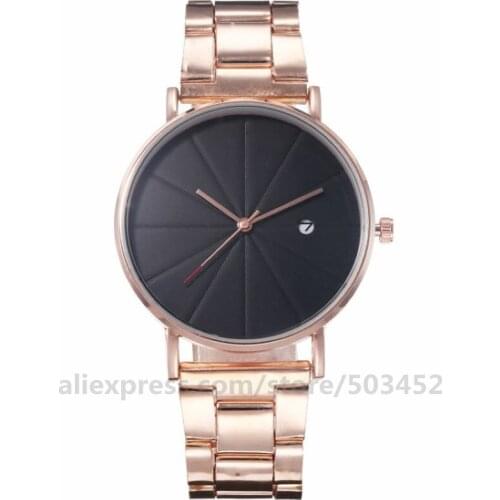 100pcs/lot No Logo Calenar Stain Steel Watch Simple Design Dail Casual Lady Wristwatch Factory Wholesale Price Gift Watches