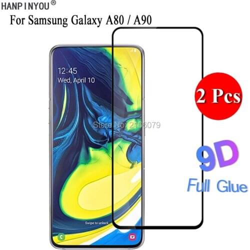 2 Pcs/Lot For Samsung Galaxy A80 / A90 A805F 6.7" 5D 6D 9D Full Glue Full Cover Screen Protector Tempered Glass Protective Film