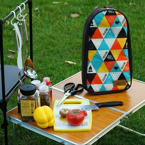 2021 New Fashion 7Pcs Camping Cookware Kitchen Utensil Organizer Travel Set Portable BBQ Camp Bag