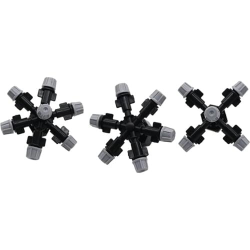 360 Degree Atomization Multi-way Grey Nozzle Misting Fog Sprinklers Garden Irrigation Agriculture Watering Cooling Sprayer 20set