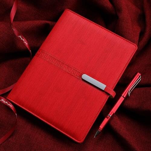 A5 Loose Leaf Notebook PU Leather Metal Binder Meeting Record Work Business Book Notepad School Supplies Office Stationery Gift