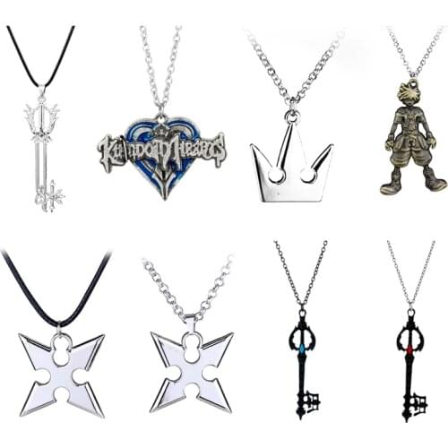 Game Kingdom Hearts 3 Sora Key Keyblade Weapon Metal Pendant Necklace Decor Keychain Key Chains Ornament Gifts Cosplay