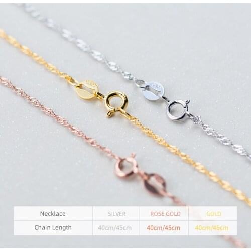 MODIAN Authentic 925 Sterling Silver Simple 3 Color Necklace for Women Fashion Cross Chains Necklace Fine Jewelry No Pendant