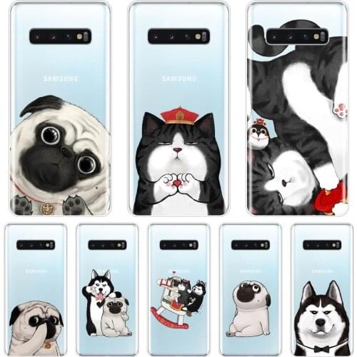 TPU Back Cover For Samsung Galaxy S10 Plus 5G 10E Pug Dog Cat Funny Silicone Soft Case For Samsung Galaxy Note 10 Pro Phone Case