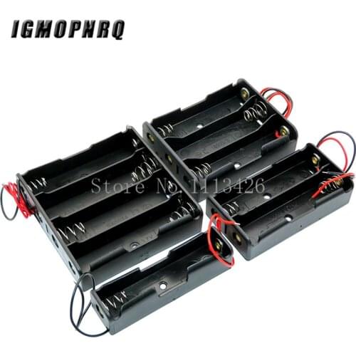 Black Plastic 1x 2x 3x 4x 18650 Battery Storage Box Case 1 2 3 4 Slot Way DIY Batteries Clip Holder Container With Wire Lead Pin