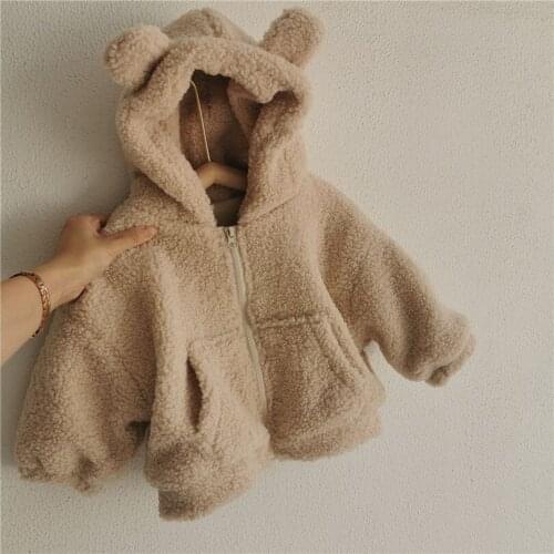 Winter Children Jacket Hooded Baby Boys Girls Coat Thick Fleece Kids Outerwear For Boys Girls Jacket Coat Toddler Jacket 1-7Y