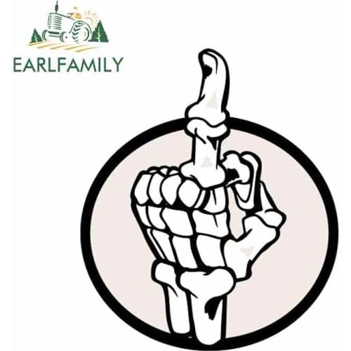 EARLFAMILY 13cm x 11.3cm for Number Middle Finger Oem Car Stickers Sunscreen Vinyl JDM Bumper Trunk Truck Graphics Fine Decal