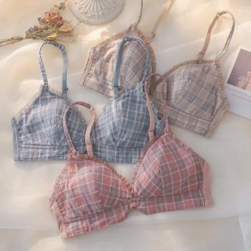 Underwear female summer thin section gather no rim lace girl bra set ultra-thin breathable adjustable lingerie sets